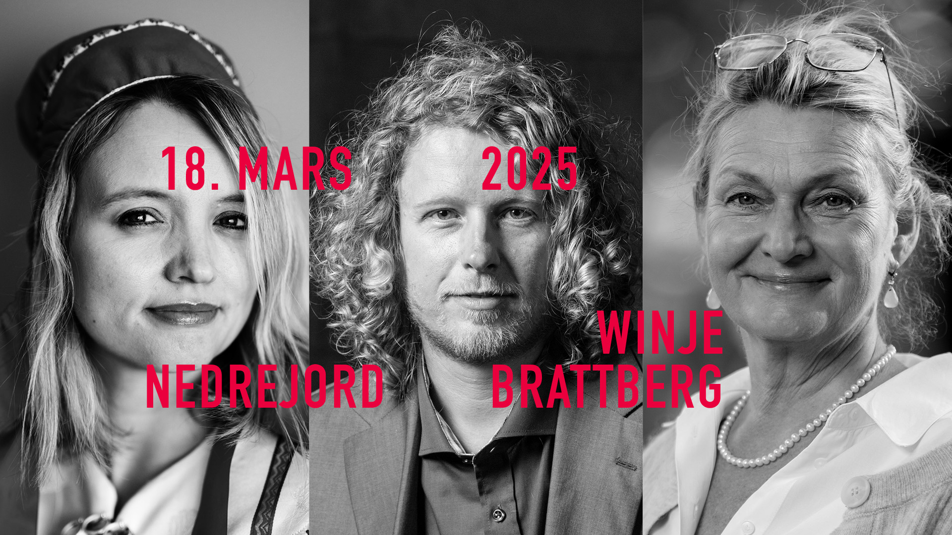 Litteraturhuset: Kathrine Nedrejord, Fredrik Brattberg og Gina Winje