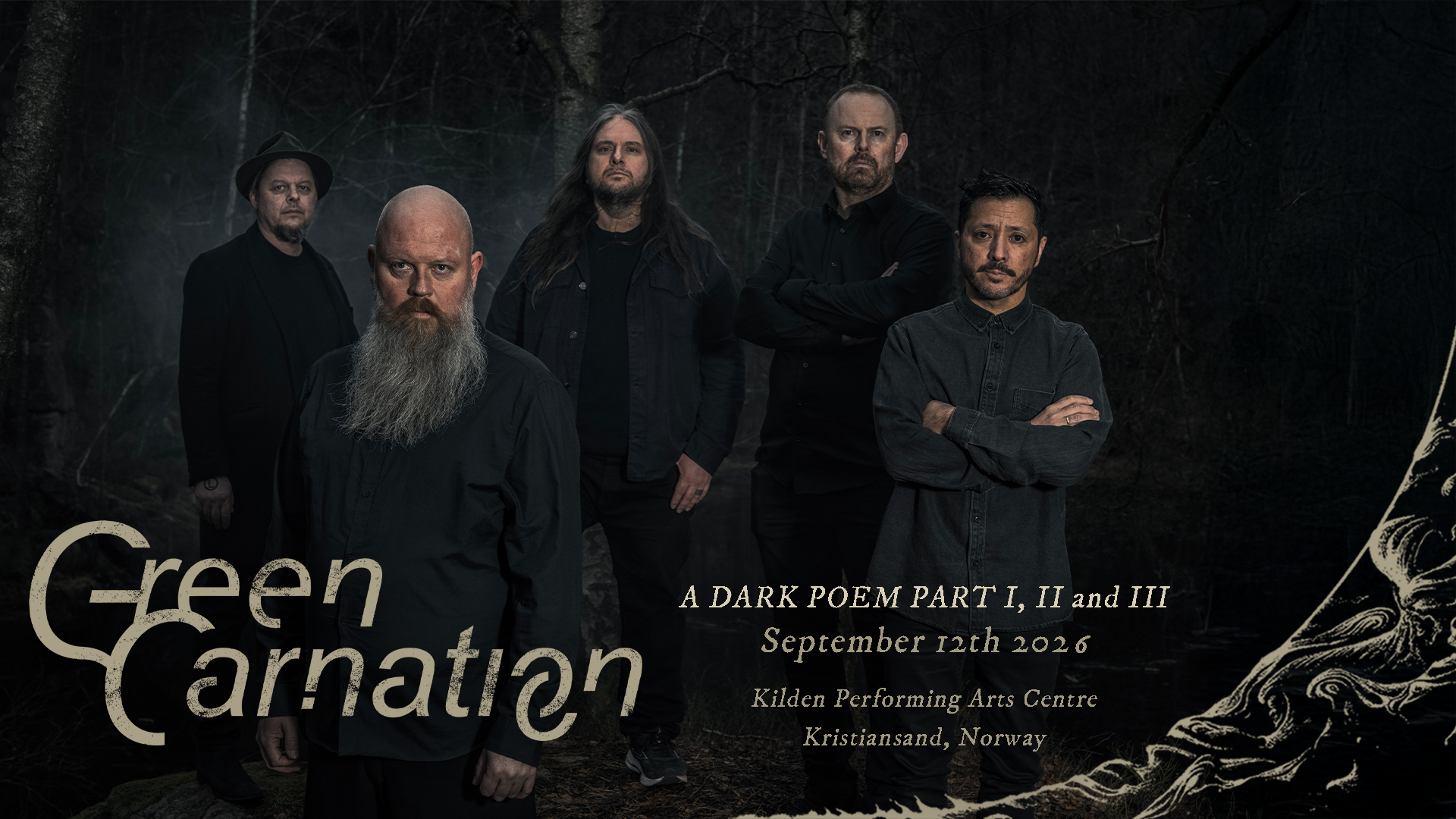 Bilde for arrangement Green Carnation: A Dark Poem Part I, II and III - LIVE