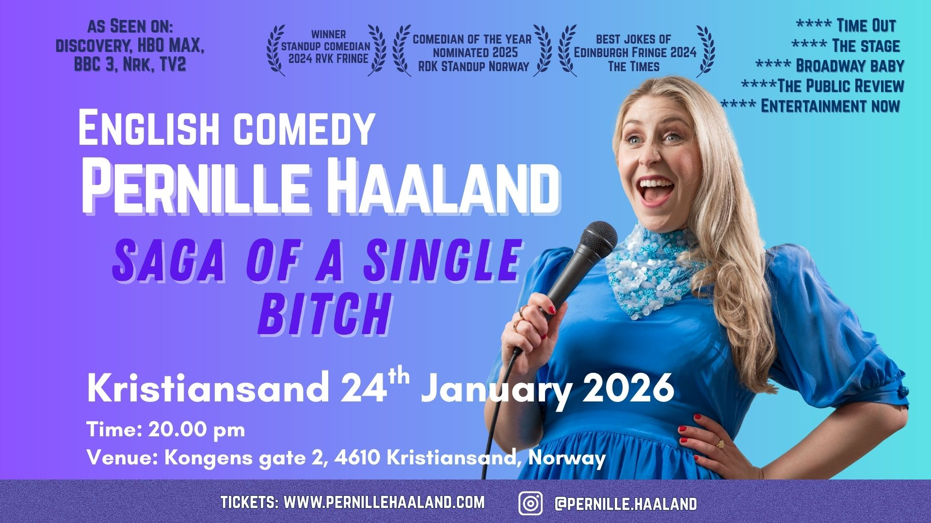 Bilde for arrangement SAGA OF A SINGLE BITCH - Standup med Pernille Haaland