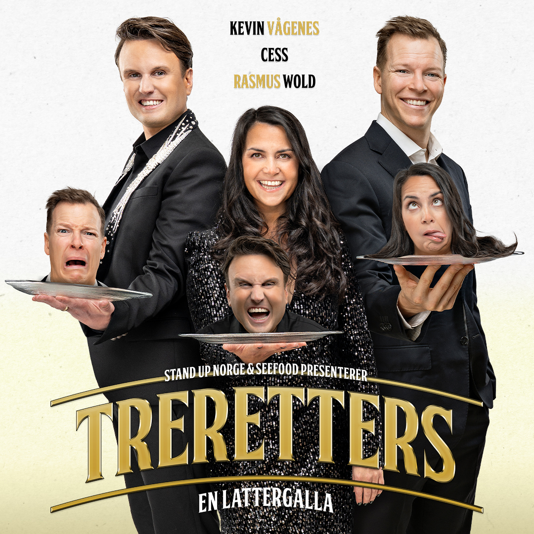 Bilde for arrangement Treretters - høstens store humorfest - med Kevin Vågenes, Cess og Rasmus Wold