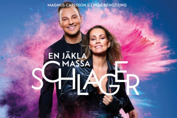 Omslagsbild En Jäkla Massa Schlager – Magnus Carlsson & Linda Bengtzing