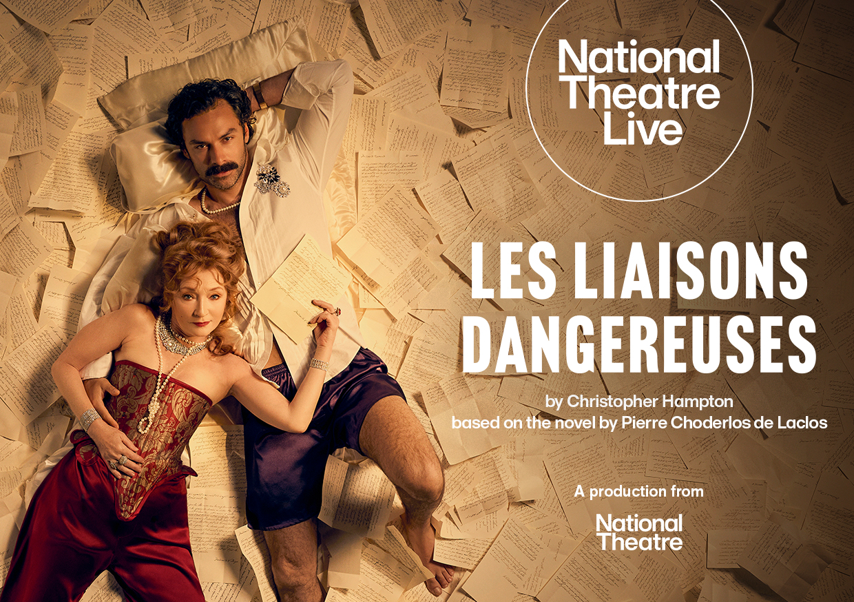 Image representing NT Live presents Les Liaisons Dangereuses - Lesley Manville and Aidan Turner star in Christopher Hampton's celebrated adaptation from The Astor Theatre